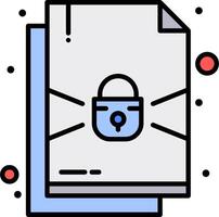 A file with a padlock on it vector
