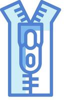 A blue zipper with a blue handle vector
