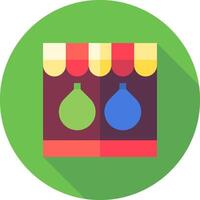 A flat icon of a store with two green balls vector