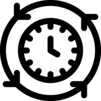 A clock in a circle with arrows around it vector