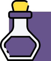 A purple bottle with a yellow cap on it vector