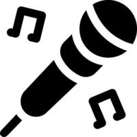 A microphone and music notes icon vector