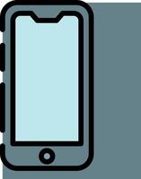 A smartphone with a blue screen on it vector