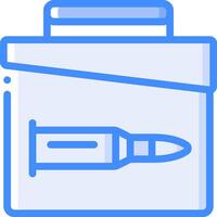 A blue and white icon of a toolbox vector