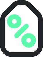 A green and black house with a percentage sign vector
