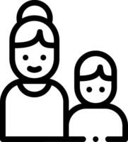 A black and white image of a woman and child vector