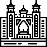 A black and white illustration of a building vector