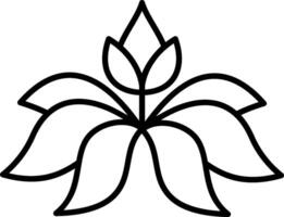 A black and white drawing of a flower vector