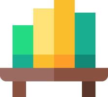 A colorful bar chart on a table vector