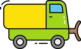 A cartoon truck with a yellow and green top vector