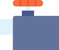 A blue and orange valve with a handle vector