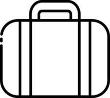 A black and white outline of a suitcase vector
