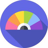 A colorful wheel with a long shadow vector