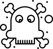 A cartoon skull with bones and bubbles vector
