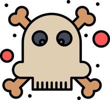 A cartoon skull with bones and dots vector