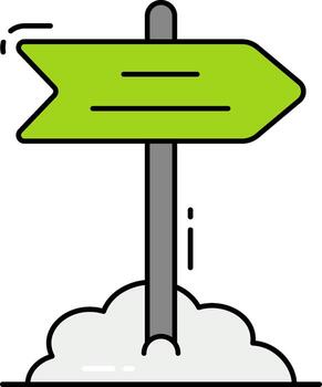 A green arrow pointing in the direction of a cloud vector