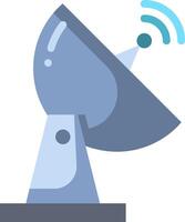 A satellite dish with a blue antenna vector