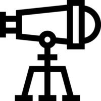 A black and white image of a telescope vector