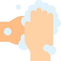 A hand washing with soap and water vector