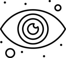 An eye with a spiral around it vector