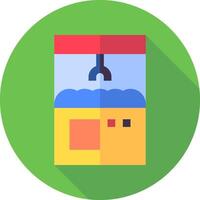 A flat icon of a machine with a green background vector