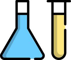A laboratory flask and test tube vector