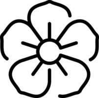 A black and white flower outline on a white background vector
