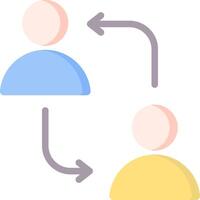 Two people are connected by a line vector