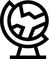 A globe icon with a broken line vector