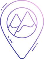 A map pointer with mountains and a mountain vector