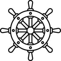A ship wheel with four spokes on a white background vector