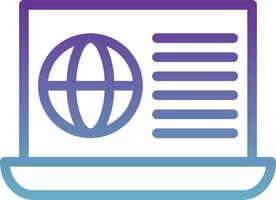A laptop with a globe icon on it vector