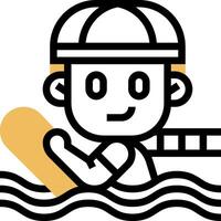 A boy in a hat and cap is holding a surfboard vector