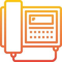 An orange phone icon on a white background vector