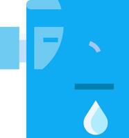 A blue water faucet with a drop of water vector