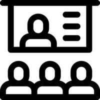 A meeting room with people in front of a screen vector
