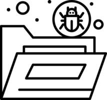File folder icon with bug on it vector
