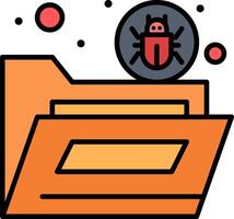 An orange folder with a bug on it vector