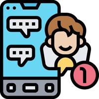 Chat with a friend on your phone vector