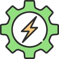 A gearwheel with a lightning bolt on it vector