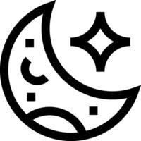 A black and white crescent with stars on it vector