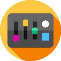 A flat icon of a mixer with different colors vector