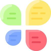 Four different colored speech bubbles with different text vector