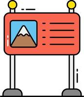 A sign with a mountain on it vector