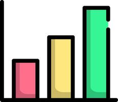 A bar chart with a green bar and a yellow bar vector
