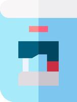 A sewing machine icon with a red and blue background vector