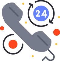 A phone with a 24 hour number and a red circle vector
