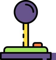 A game controller with a purple ball on top vector