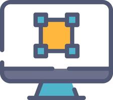 A computer monitor with a square box on it vector