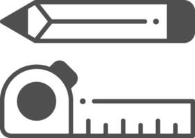A pencil and ruler icon on a white background vector